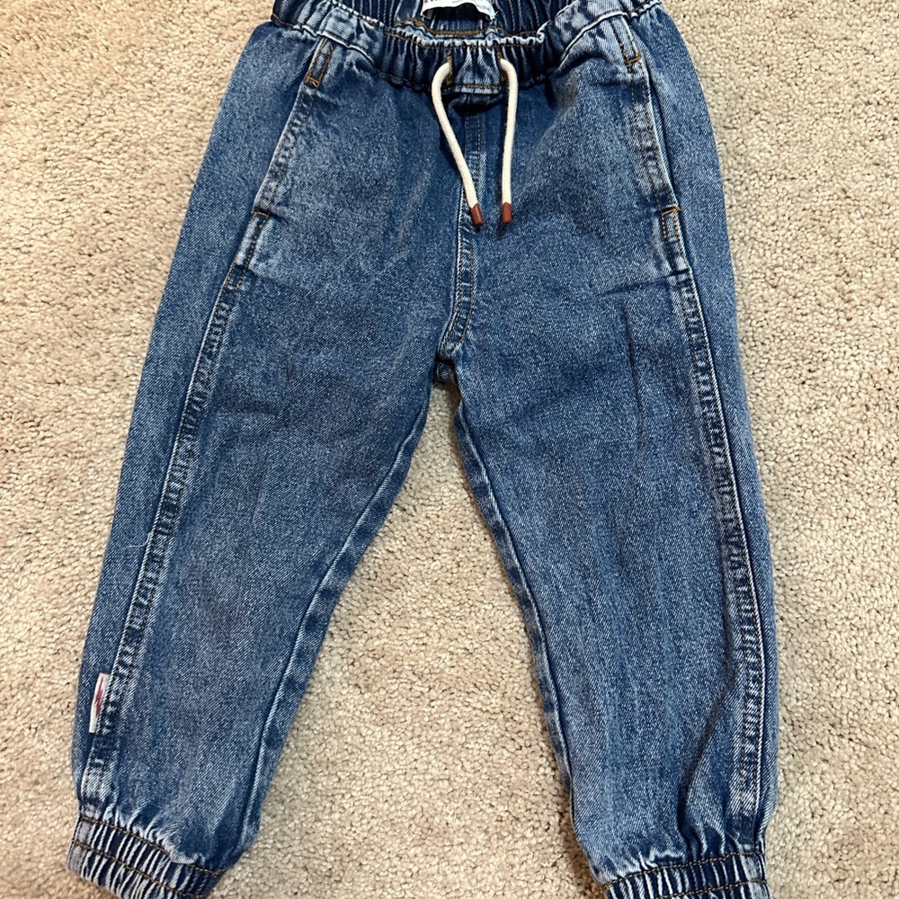 Kids Blue Denim Jogger Pants